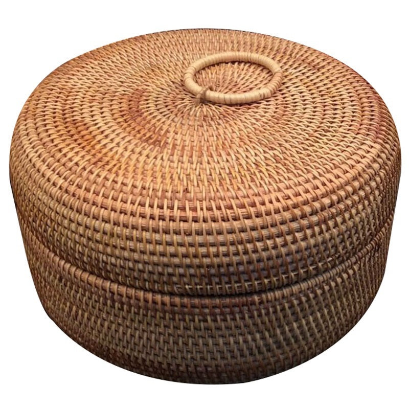 Autumn Rattan Woven Storage Fruit Basket, Dried Fruits, Sweets, Snacks, And Snack Trays, Round Storage Boxes