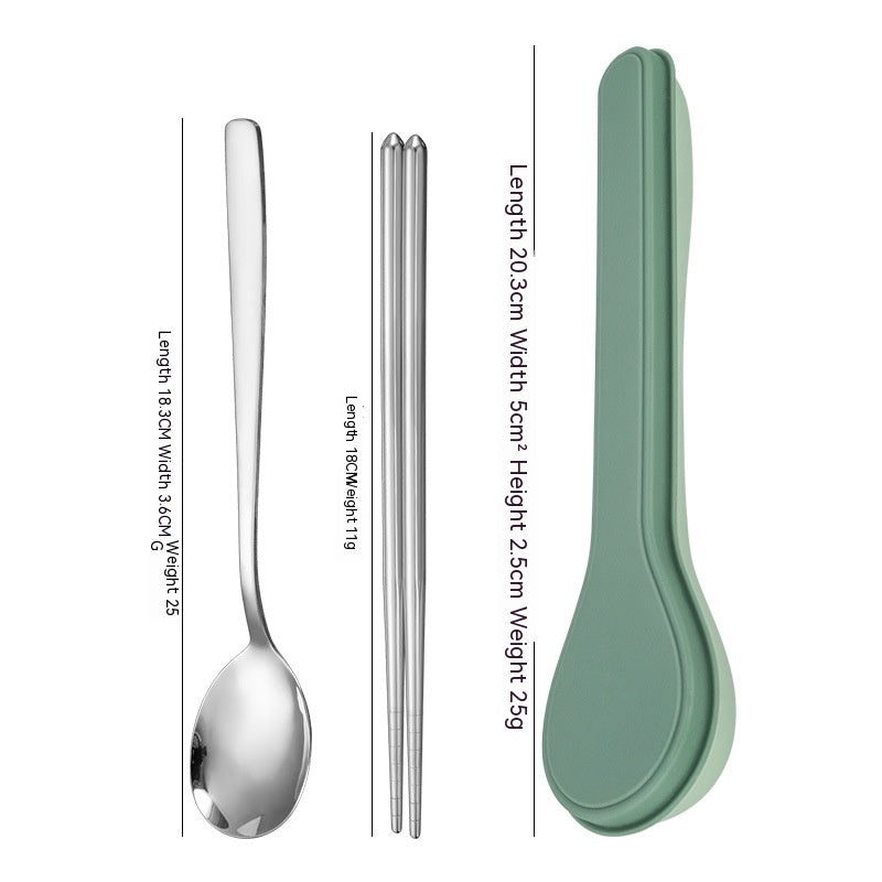 Stainless Steel Portable Tableware Forks Chopsticks Spoons