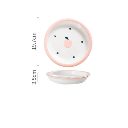 Peach Dishes, Cute Plates, Rice Bowls, Salad Bowls, Breakfast Sets, Household Dishes And Tableware Combinations