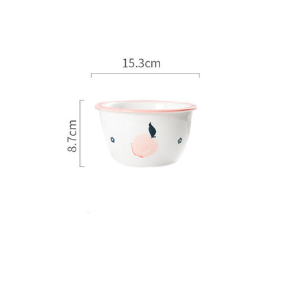 Peach Dishes, Cute Plates, Rice Bowls, Salad Bowls, Breakfast Sets, Household Dishes And Tableware Combinations