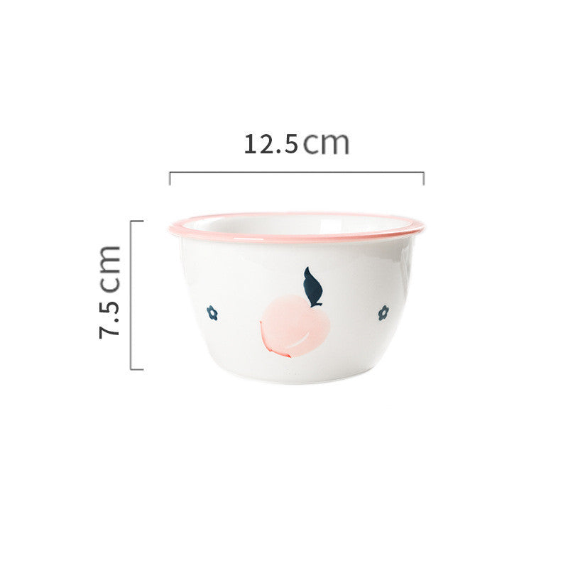 Peach Dishes, Cute Plates, Rice Bowls, Salad Bowls, Breakfast Sets, Household Dishes And Tableware Combinations