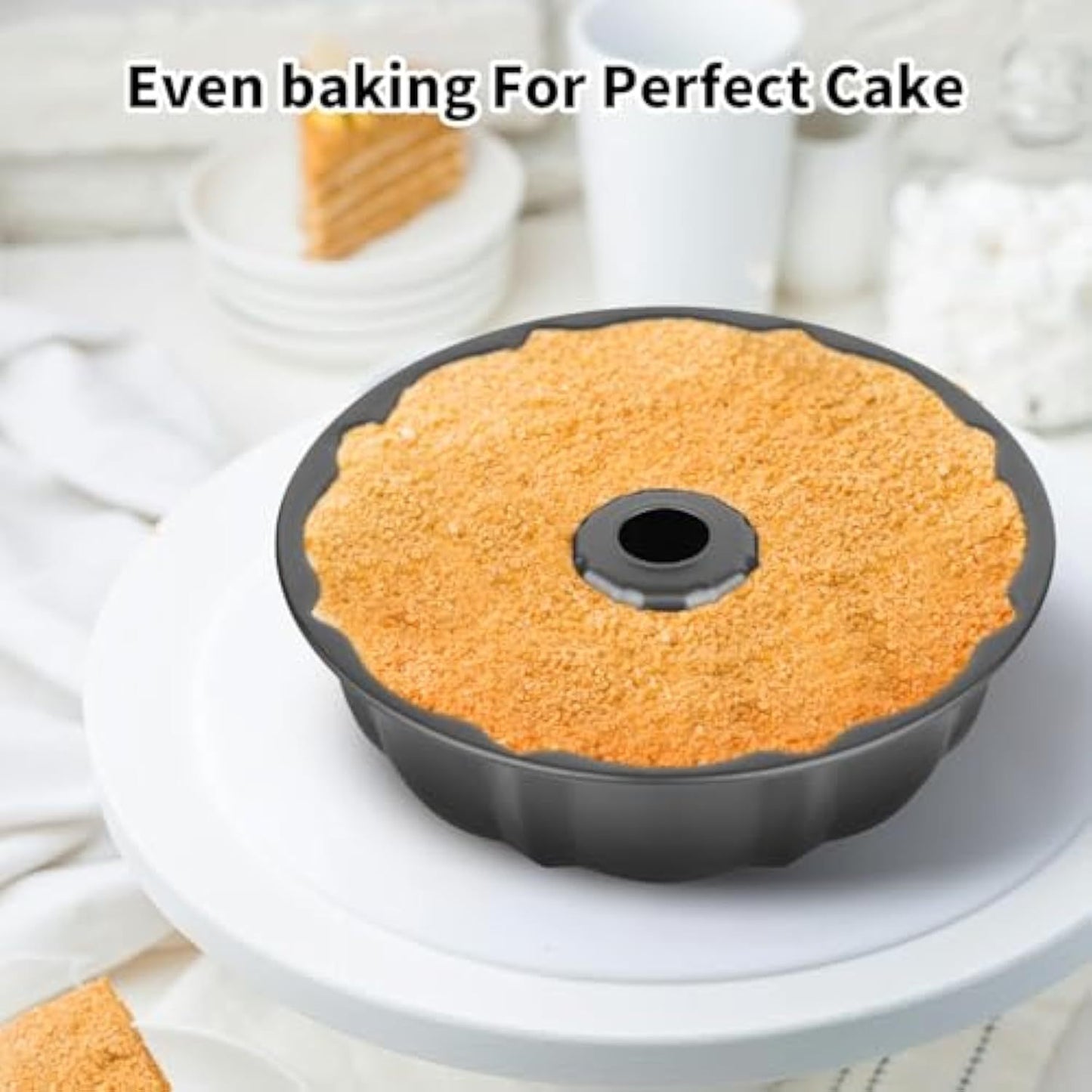 Non-stick Cake Pan Heavy Duty Carbon Steel Fluted Tube Round Cake Baking Pan Pound Cake Pan Buntz Cake Pan Tube Bakeware Cake Mold Baking Mold For Jello