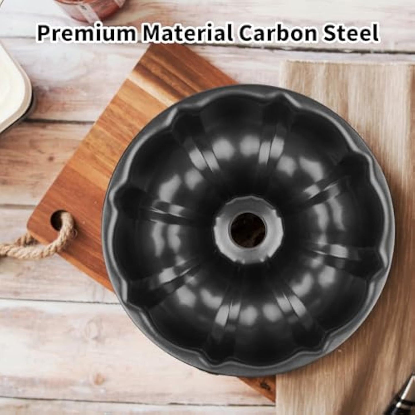 Non-stick Cake Pan Heavy Duty Carbon Steel Fluted Tube Round Cake Baking Pan Pound Cake Pan Buntz Cake Pan Tube Bakeware Cake Mold Baking Mold For Jello