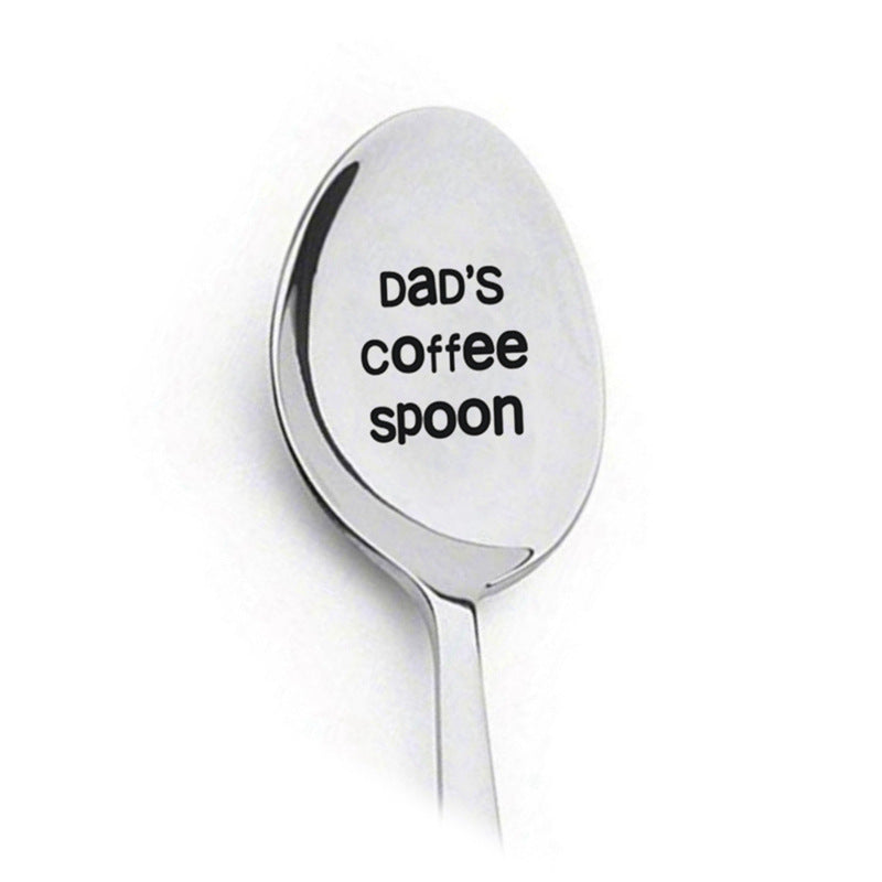 Couple Tableware Good Morning Stainless Steel Long Handle Spoons Lettering