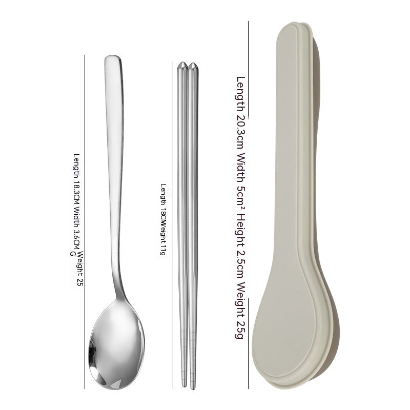 Stainless Steel Portable Tableware Forks Chopsticks Spoons