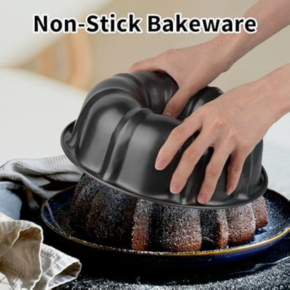 Non-stick Cake Pan Heavy Duty Carbon Steel Fluted Tube Round Cake Baking Pan Pound Cake Pan Buntz Cake Pan Tube Bakeware Cake Mold Baking Mold For Jello