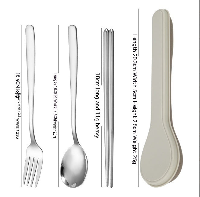 Stainless Steel Portable Tableware Forks Chopsticks Spoons