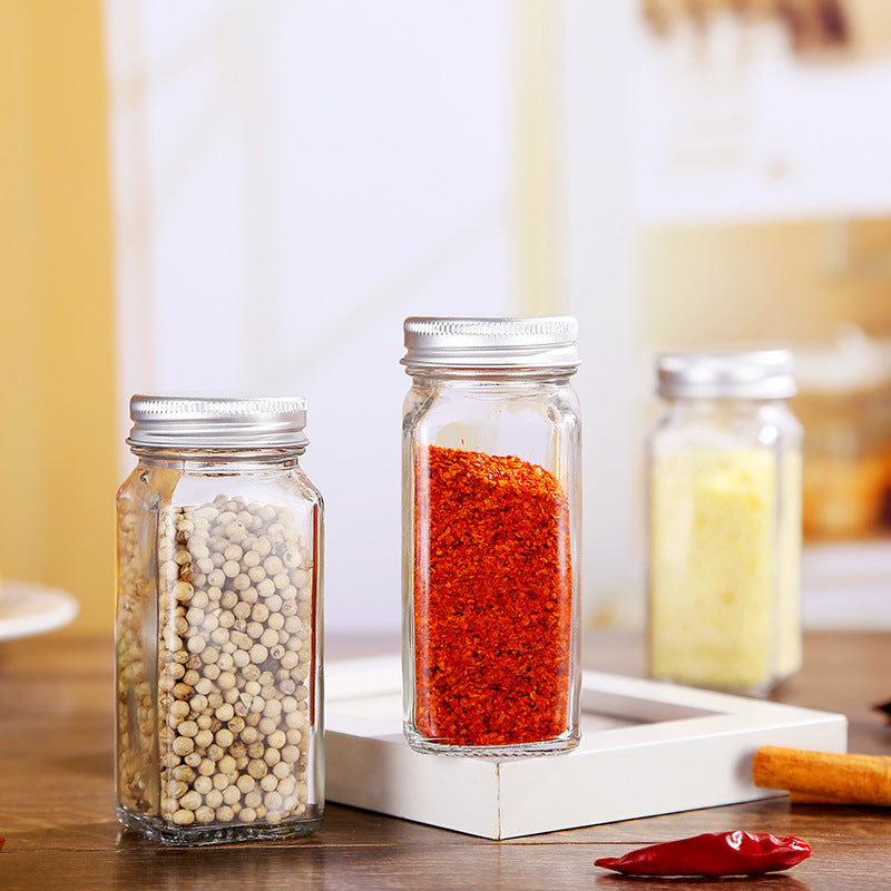 Kitchen square glass jar seasoning box