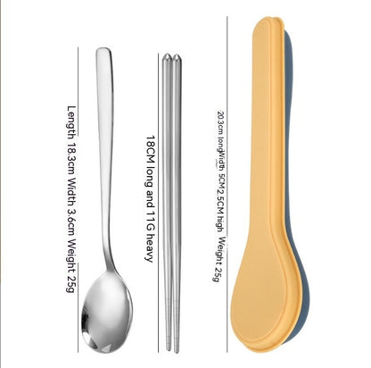 Stainless Steel Portable Tableware Forks Chopsticks Spoons