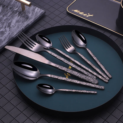 Embossed Textured Handle Steak Cutlery Western Cutlery